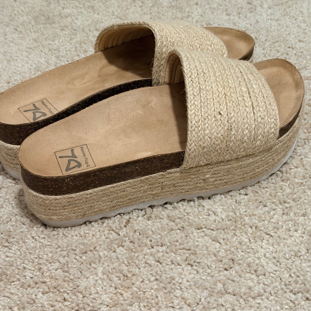 Dirty Laundry Palm Desert Natural Jute Espadrille Platform Sandals Womens 8 - Picture 5 of 10